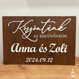 Esküvői üdvözlő tábla