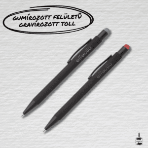 Egyedi szöveggel gravírozott, gumírozott toll