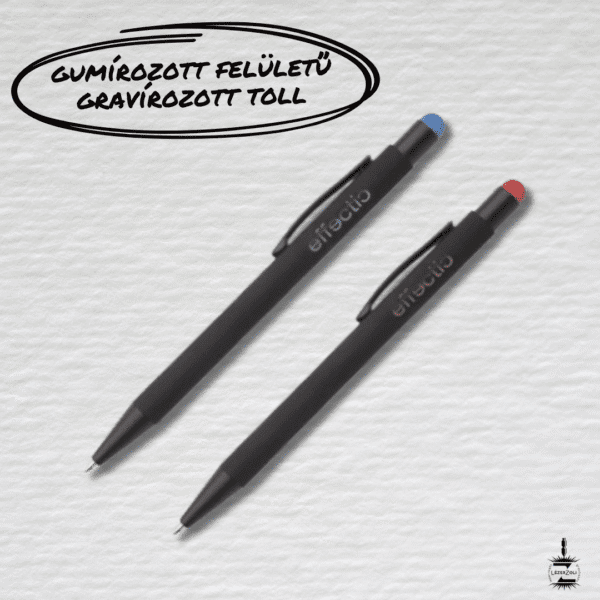 Egyedi szöveggel gravírozott, gumírozott toll