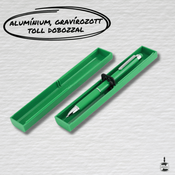 Alumínium, gravírozott toll dobozzal