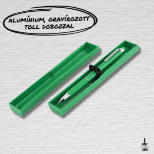 Alumínium, gravírozott toll dobozzal