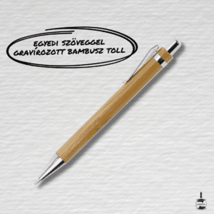 Gravírozott bambusz toll + tokkal